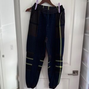 IVY PARK Black and Blue Checkered Joggers